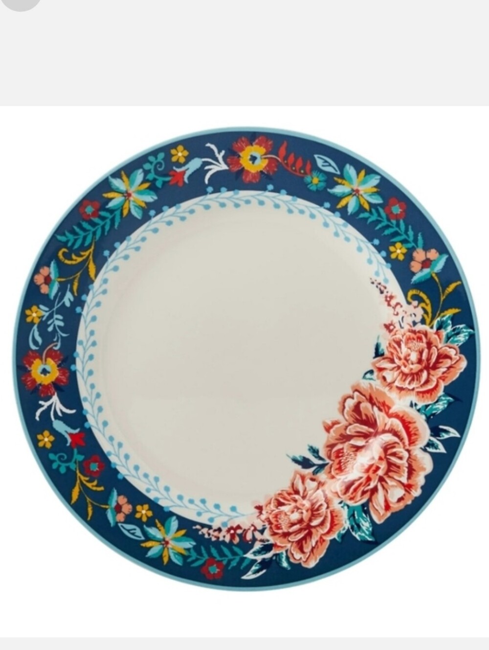 ❤️ New 4 Pack The Pioneer Woman Keepsake Floral Navy Dinner Plates